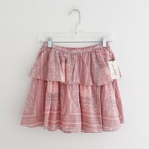 Universal Thread Pink Bandana Print Tiered Skirt Mini Boho Festival Feminine NWT